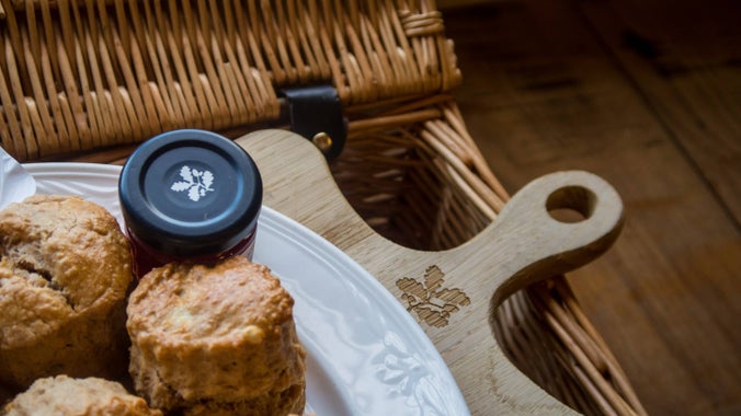 A basket of freshly baked scones